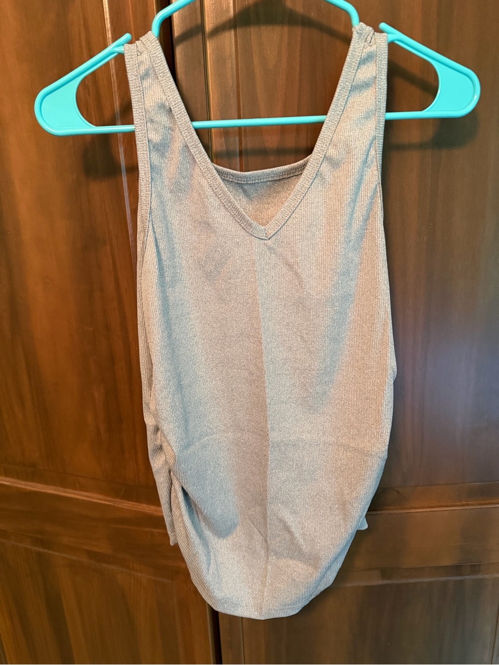 V-Neck Sleeveless Tank Top in Light Gray - Women